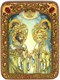 Подарочная икона Петр и Февронья на мореном дубе 20х15 20480