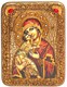 Подарочная икона Образ Владимирской Божьей Матери на мореном дубе 20х15 20494