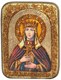 Подарочная икона Святая Мученица Людмила Чешская на мореном дубе 20х15 20548
