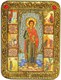 Подарочная икона Святой Великомученик и Целитель Пантелеймон на мореном дубе 20х15 20838
