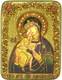 Подарочная икона Феодоровская икона Божией Матери на мореном дубе 20х15 21133