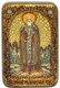 Настольная икона Преподобный Сергий Радонежский чудотворец на мореном дубе 15х10 20116