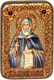Настольная икона Преподобный Антоний Великий на мореном дубе 15х10 20144 - фото 34738