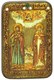 Настольная икона Петр и Февронья на мореном дубе 15х10 20657 - фото 34825