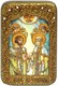 Настольная икона Петр и Февронья на мореном дубе 15х10 20993 - фото 34893