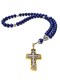 Четки православные из лазурита 50 камней с крестом и молитвой Отче наш 229735