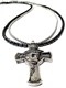 Бусы-цепочка дизайнерская двойная из гематита с авторским крестом "Иисус" 229710
