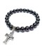 Браслет православный с крестиком "Господи, Спаси и Сохрани" из гематита натурального 218643