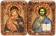 Венчальная пара подарочных икон Владимирская и Господь Вседержитель на дубе 15х20 см. 233838