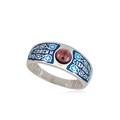 Перстень серебряный «Спаси и сохрани», синяя Fil6.60-159