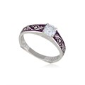 Перстень серебряный «Спас на крови», фиолетовый с фианитами Fil61.125-162