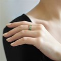 Кольцо из серебра «Спас-на-крови» (золочение), зеленая Fil61.123з-181