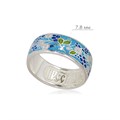Кольцо из серебра «Смородинка», голубое Fil6.01-189