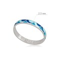 Кольцо из серебра «Седмица», сине-голубое Fil6.32-215