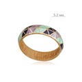 Кольцо из серебра «Отражение» (золочение), трехцветное Fil61.129з-227