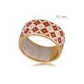 Кольцо из серебра «Мережка» (золочение), красное Fil6.97з-243