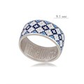 Кольцо из серебра «Мережка», синее Fil6.97-244