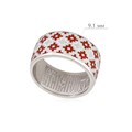 Кольцо из серебра «Мережка», красное Fil6.97-245
