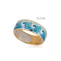Кольцо из серебра «Меандр» (золочение), синее Fil6.65з-248
