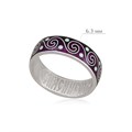 Кольцо из серебра «Меандр», фиолетово-черное Fil6.65-249