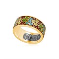 Кольцо из серебра «Клубника» (золочение), красное Fil6.02з-255 - фото 78824
