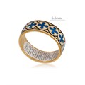 Кольцо из серебра «Византийское» (золочение), синее Fil6.56з-270