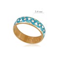 Кольцо из серебра «Ветерок» (золочение), голубое с фианитами Fil61.100з-274