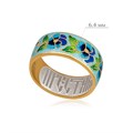 Кольцо из серебра «Анютины глазки» (золочение), голубое Fil6.69з-288