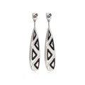 Пусеты-подвески «Маори», крупные треугольники, эмаль, серебро Fil31.331-491