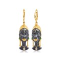 Серебряные серьги «Африканская маска Куайя», золочение Fil31.280з-528
