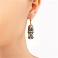 Серебряные серьги «Африканская маска Куайя», золочение Fil31.280з-528