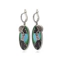 Серебряные серьги «Кения», зеленые Fil31.255-533