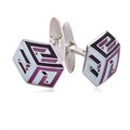 Серебряные запонки «Невозможные фигуры», кубические лабиринты, яркие Fil21.250-536