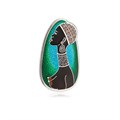 Брошь-подвеска из серебра «Кения», зеленая Fil71.255-554