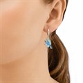 Серьги-подвески из серебра «Попугаи», голубые Fil31.140.1сп-641
