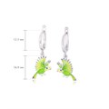 Серьги-подвески из серебра «Попугаи», зеленые Fil31.140.1сп-650