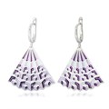 Серьги-подвески «Невозможные фигуры» серебряные, сиреневая Fil31.238-669