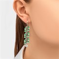Длинные серьги-подвески из серебра «Мелисса», зеленые Fil3.39.1сп-741
