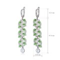Длинные серьги-подвески из серебра «Мелисса», зеленые Fil3.39.1сп-741