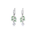 Серьги-подвески из серебра «Мелисса», зеленые Fil3.39сп-742