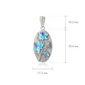 Подвеска из серебра «Лилия», голубая Fil7.18-759