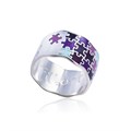 Кольцо из серебра «Пазлы», фиолетовое Fil61.116-761