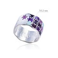 Кольцо из серебра «Пазлы», фиолетовое Fil61.116-761
