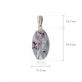Серебряная подвеска «Лилия», фиолетовая Fil7.18-767