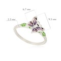 Кольцо из серебра «Бабочка», фиолетовое Fil61.202-777