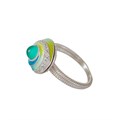 Перстень-спинер серебряный «Спираль», бирюзовый с фианитами Fil61.146к-783
