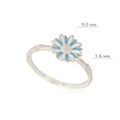Кольцо из серебра «Ромашка», голубое Fil61.206-787