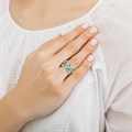 Кольцо из серебра «Мелисса», зеленое с фианитами Fil6.39-813