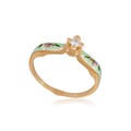 Перстень серебряный «Примавера» (золочение), мятное с фианитами Fil61.138з-819