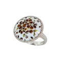 Перстень из серебра «Букет», терракотовый Fil61.111-826